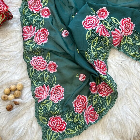 Organza silk--saree - Picture 10 of 11